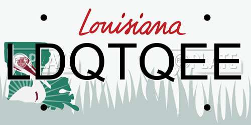 LDQTQEE Louisiana License Plate