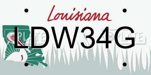 LDW34G Louisiana License Plate