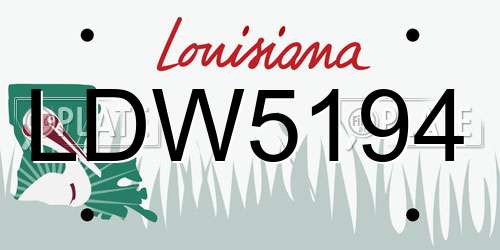 LDW5194 Louisiana License Plate