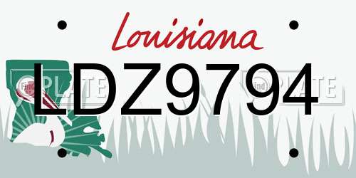 LDZ9794 Louisiana License Plate