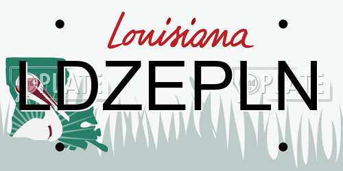 LDZEPLN Louisiana License Plate