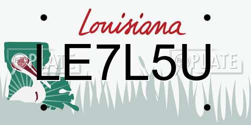 LE7L5U Louisiana License Plate