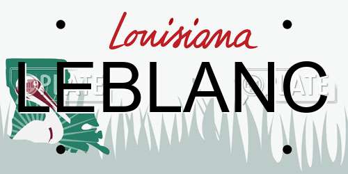 LEBLANC Louisiana License Plate