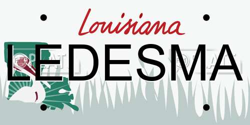 LEDESMA Louisiana License Plate