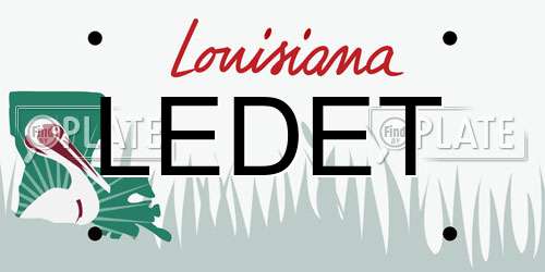 LEDET Louisiana License Plate