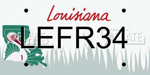 LEFR34 Louisiana License Plate