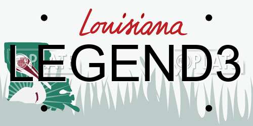 LEGEND3 Louisiana License Plate