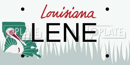 LENE Louisiana License Plate