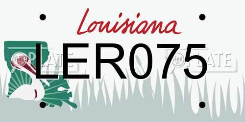 LER075 Louisiana License Plate