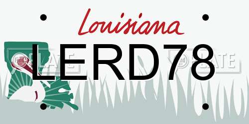 LERD78 Louisiana License Plate
