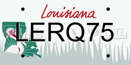 LERQ75 Louisiana License Plate