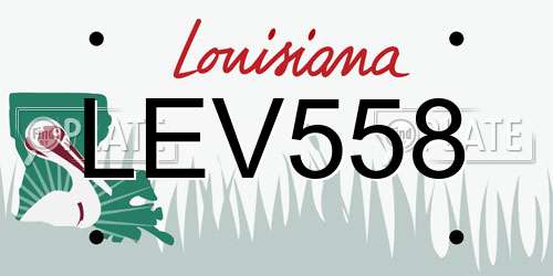 LEV558 Louisiana License Plate