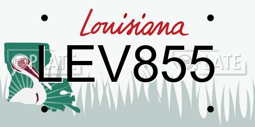 LEV855 Louisiana License Plate