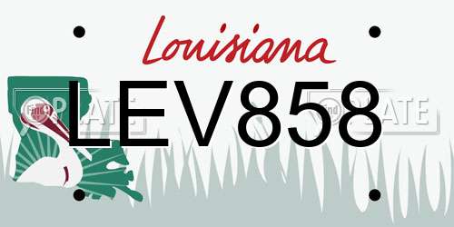 LEV858 Louisiana License Plate