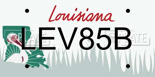 LEV85B Louisiana License Plate