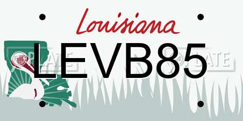 LEVB85 Louisiana License Plate
