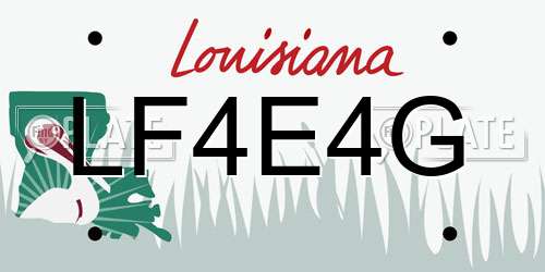 LF4E4G Louisiana License Plate