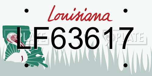 LF63617 Louisiana License Plate