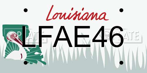 LFAE46 Louisiana License Plate