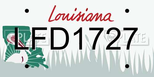 LFD1727 Louisiana License Plate