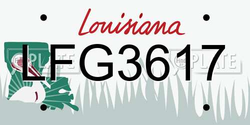 LFG3617 Louisiana License Plate
