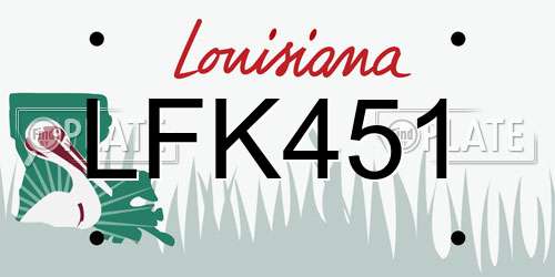 LFK451 Louisiana License Plate
