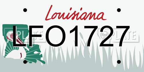 LFO1727 Louisiana License Plate