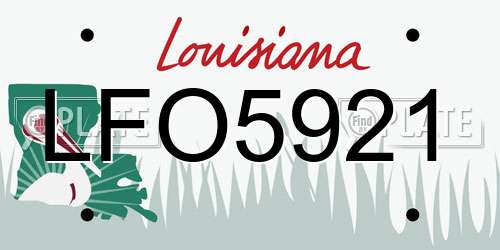 LFO5921 Louisiana License Plate