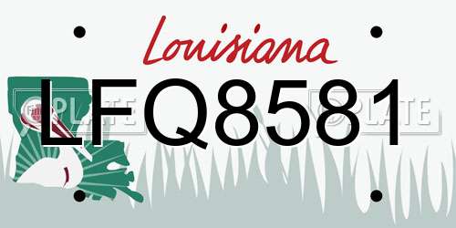 LFQ8581 Louisiana License Plate