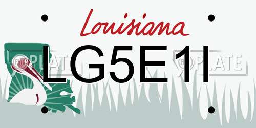 LG5E1I Louisiana License Plate