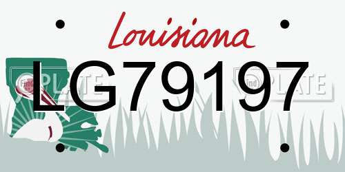 LG79197 Louisiana License Plate