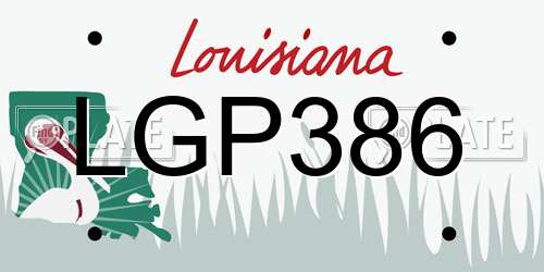 LGP386 Louisiana License Plate