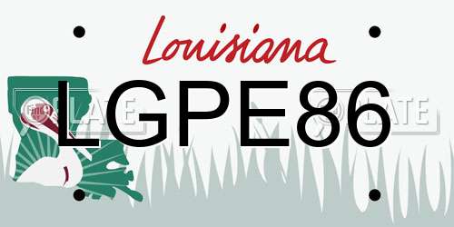 LGPE86 Louisiana License Plate