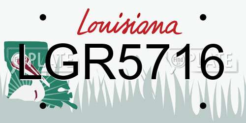 LGR5716 Louisiana License Plate