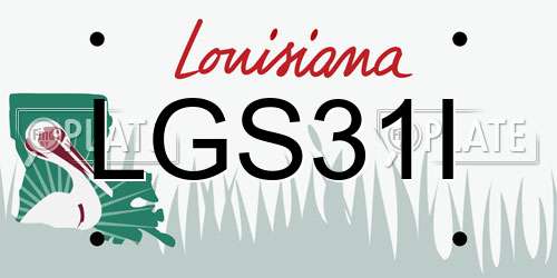 LGS31I Louisiana License Plate