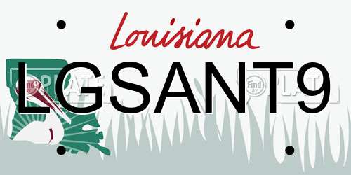 LGSANT9 Louisiana License Plate