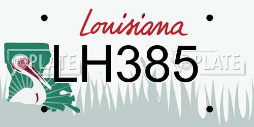 LH385 Louisiana License Plate