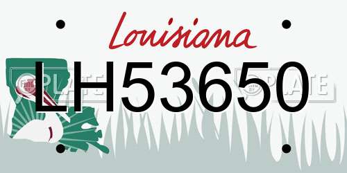 LH53650 Louisiana License Plate