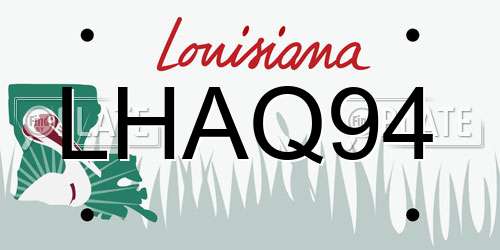 LHAQ94 Louisiana License Plate