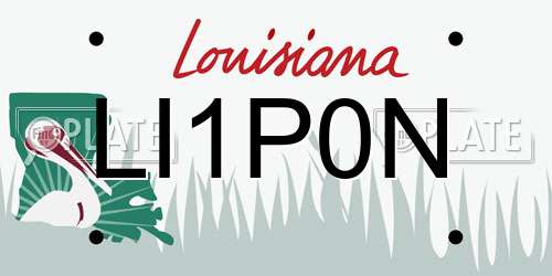 LI1P0N Louisiana License Plate
