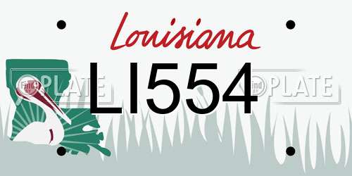 LI554 Louisiana License Plate