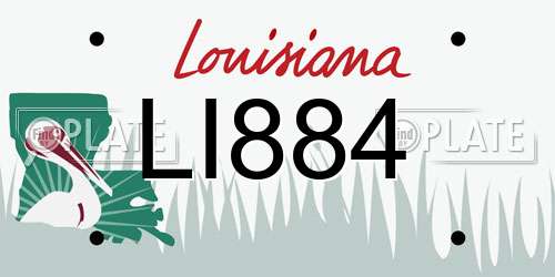 LI884 Louisiana License Plate
