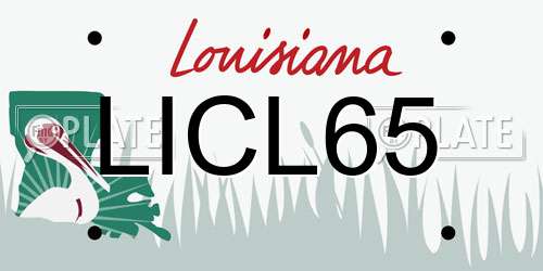 LICL65 Louisiana License Plate