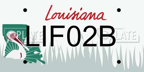 LIF02B Louisiana License Plate