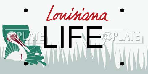 LIFE Louisiana License Plate