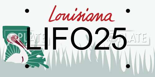LIFO25 Louisiana License Plate