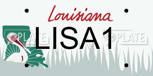 LISA1 Louisiana License Plate