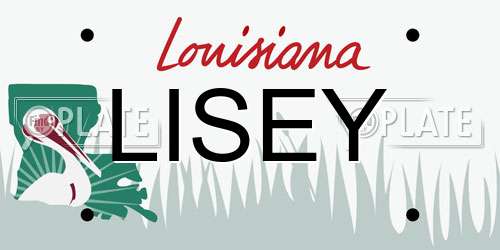LISEY Louisiana License Plate