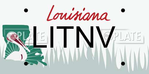 LITNV Louisiana License Plate