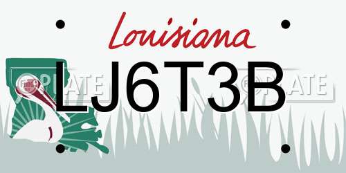 LJ6T3B Louisiana License Plate